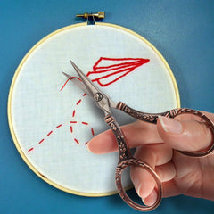 Embroidery Scissors with Decorative Cast Floral Handles Lifesyle image