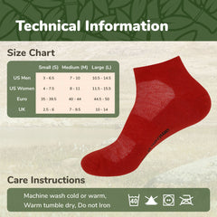 Unisex Bamboo Rayon Wool Blend Athletic Quarter Socks
