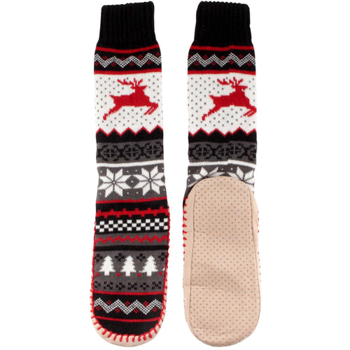 Fuzzy slipper socks with grips