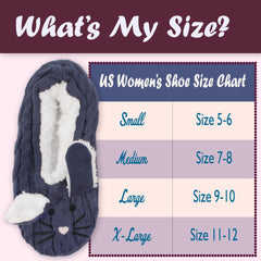 animal slippers sizing chart