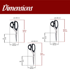 heavy duty stainless steel scissors measurements
