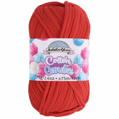 red cotton blend skein