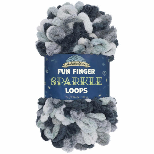 finger yarn sparkle loop skeins