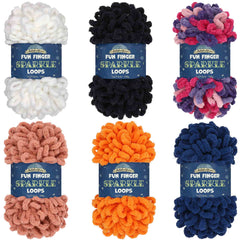 finger yarn sparkle loop skeins