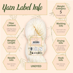 Undyed Bamboo Cotton Chunky Yarn