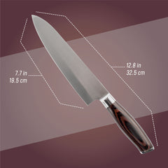 Smooth Blade Black Handle Chef Knife