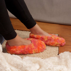 red orange multicolor slipper socks