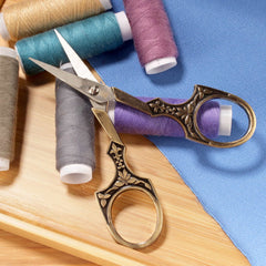 Embroidery Scissors with Decorative Antique Style Handles Spool of String