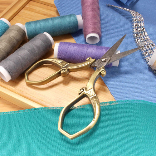 Embroidery Scissors with Decorative Chinese Wing and Cloud Motif Handles Arts and Crafts