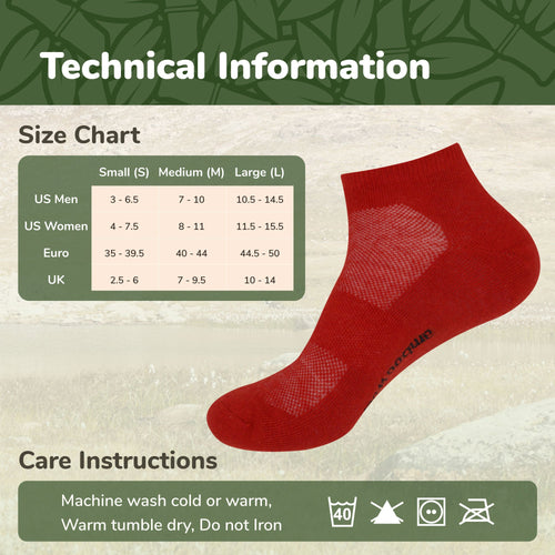 Unisex Bamboo Rayon Wool Blend Athletic Quarter Socks