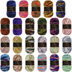 Chenille Yarn Variegated Skeins