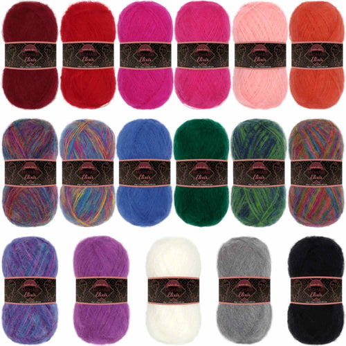 High-quality mohair yarn skeins available in a variety of shades for all your crafting needs