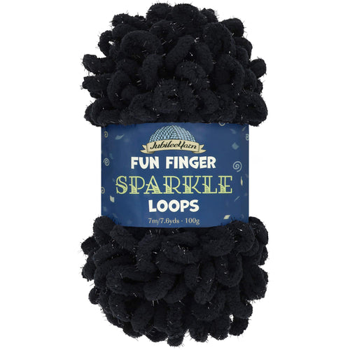 finger yarn sparkle loop skeins