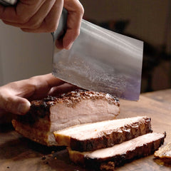 Cleaver Smooth Blade Silver Handle Chef Knife