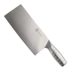 Cleaver Smooth Blade Silver Handle Chef Knife