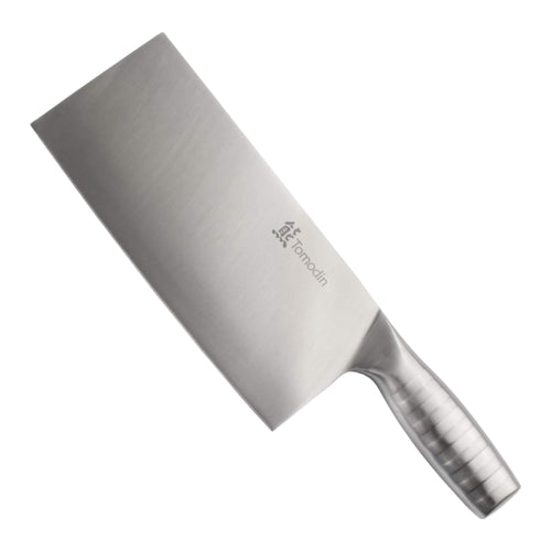 Cleaver Smooth Blade Silver Handle Chef Knife