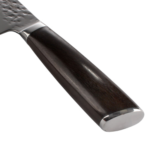 Hammered Blade Black Handle Chef Knife