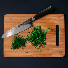 Hammered Blade Black Handle Chef Knife