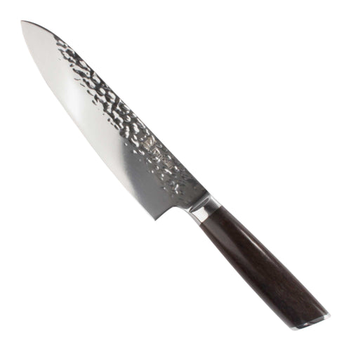 Hammered Blade Black Handle Chef Knife