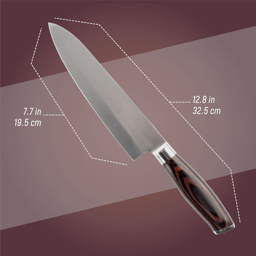 Smooth Blade Black Handle Chef Knife