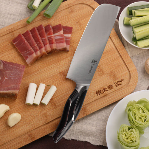 Nakiri Smooth Blade Black Handle Chef Knife