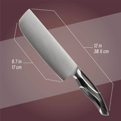 Nakiri Smooth Blade Black Handle Chef Knife